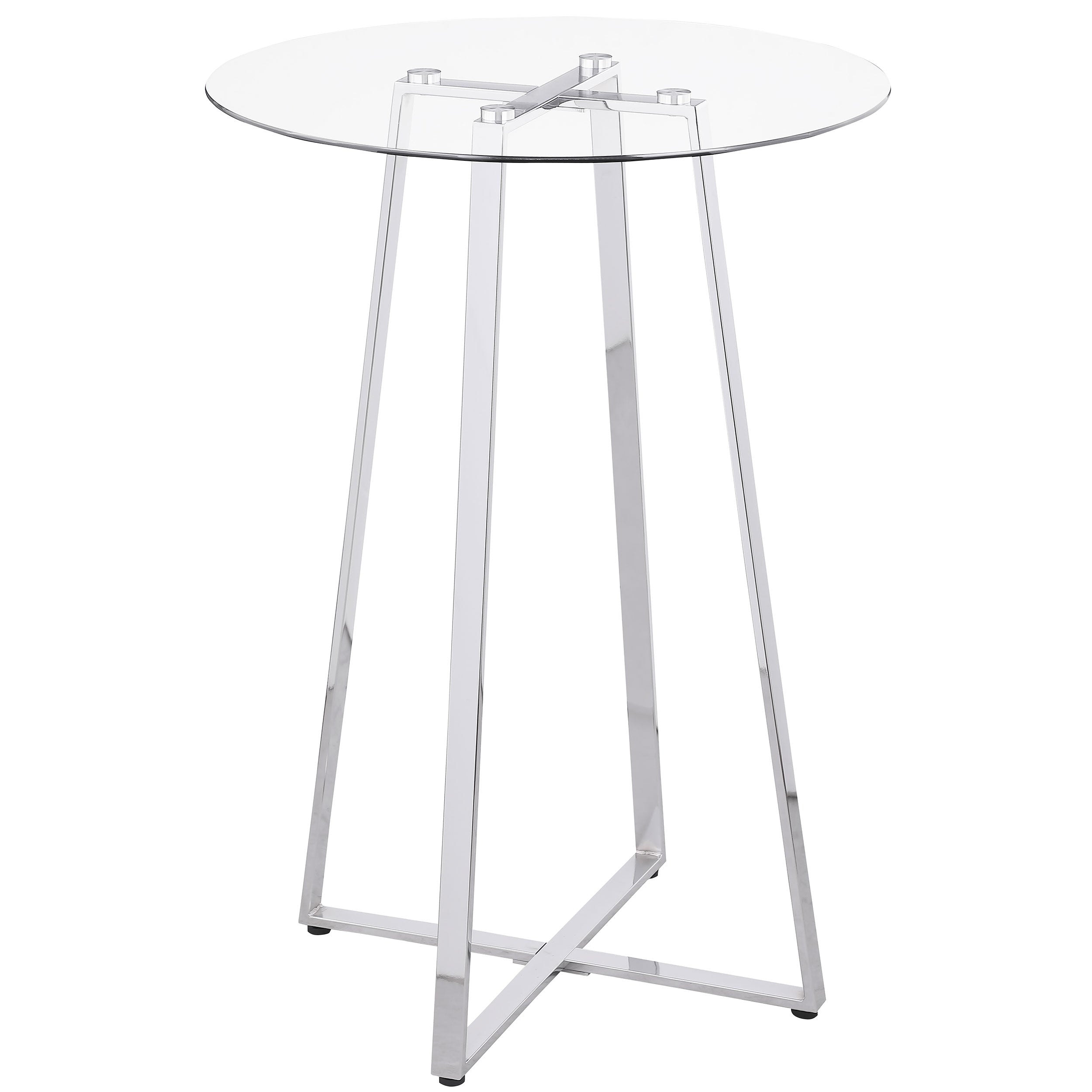 Orleans Furniture - Coaster - Zanella Round 30-inch Glass Top Bistro Bar Table Chrome - 100026