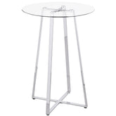Orleans Furniture - Coaster - Zanella Round 30-inch Glass Top Bistro Bar Table Chrome - 100026