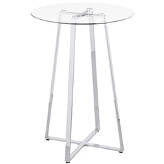 Orleans Furniture - Coaster - Zanella Round 30-inch Glass Top Bistro Bar Table Chrome - 100026