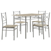 Orleans Furniture - Coaster - Anna 5-piece Rectangular Dining Table Set Silver - 100035