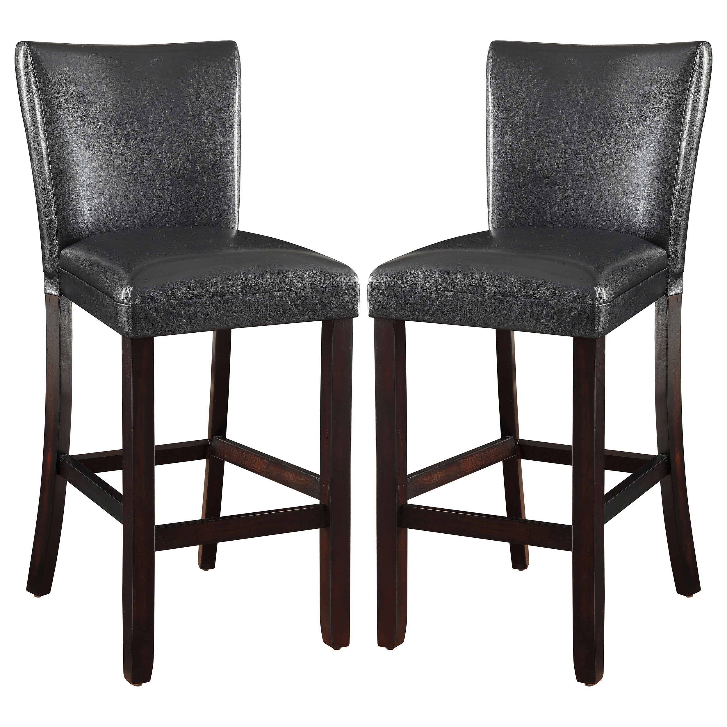Orleans Furniture - Coaster - Alberton Leatherette Upholstered Bar Chair Black (Set of 2) - 100056