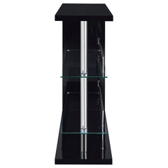 Prescott Rectangular Home Wine Table Black High Gloss