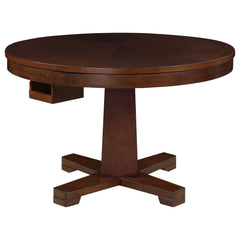 Orleans Furniture - Coaster - Marietta Round Dining and Billiard Poker Game Table Tobacco - 100171