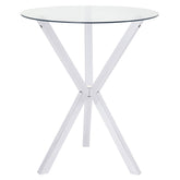 Orleans Furniture - Coaster - Denali Round 35-inch Glass Top Bistro Bar Table Chrome - 100186