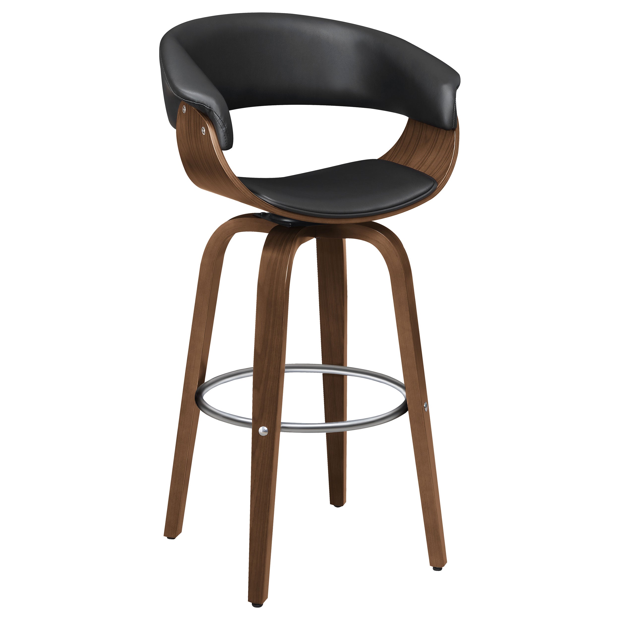Orleans Furniture - Coaster - Zion Upholstered Swivel Bar Stool Walnut and Black - 100205