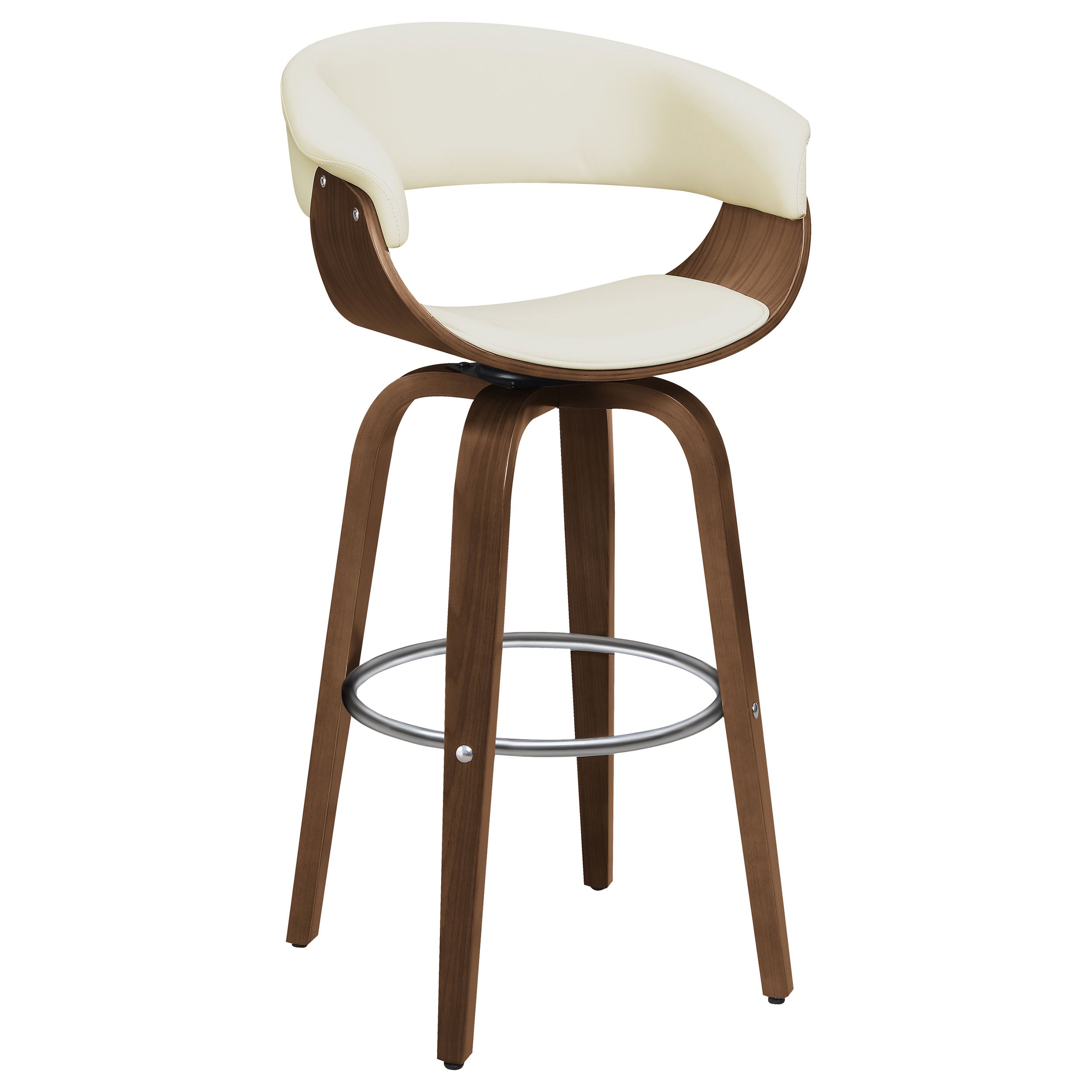 Orleans Furniture - Coaster - Zion Upholstered Swivel Bar Stool Walnut and Ecru - 100206