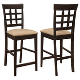 Orleans Furniture - Coaster - Gabriel Lattice Back Counter Chair Cappuccino (Set of 2) - 100209