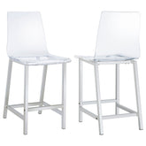 Orleans Furniture - Coaster - Juelia Clear Acrylic Counter Chair Chrome (Set of 2) - 100265