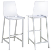 Orleans Furniture - Coaster - Juelia Clear Acrylic Bar Chair Chrome (Set of 2) - 100295