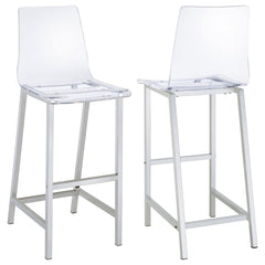 Orleans Furniture - Coaster - Juelia Clear Acrylic Bar Chair Chrome (Set of 2) - 100295