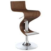 Orleans Furniture - Coaster - Covina Adjustable Bar Stool Walnut and Chrome - 100396
