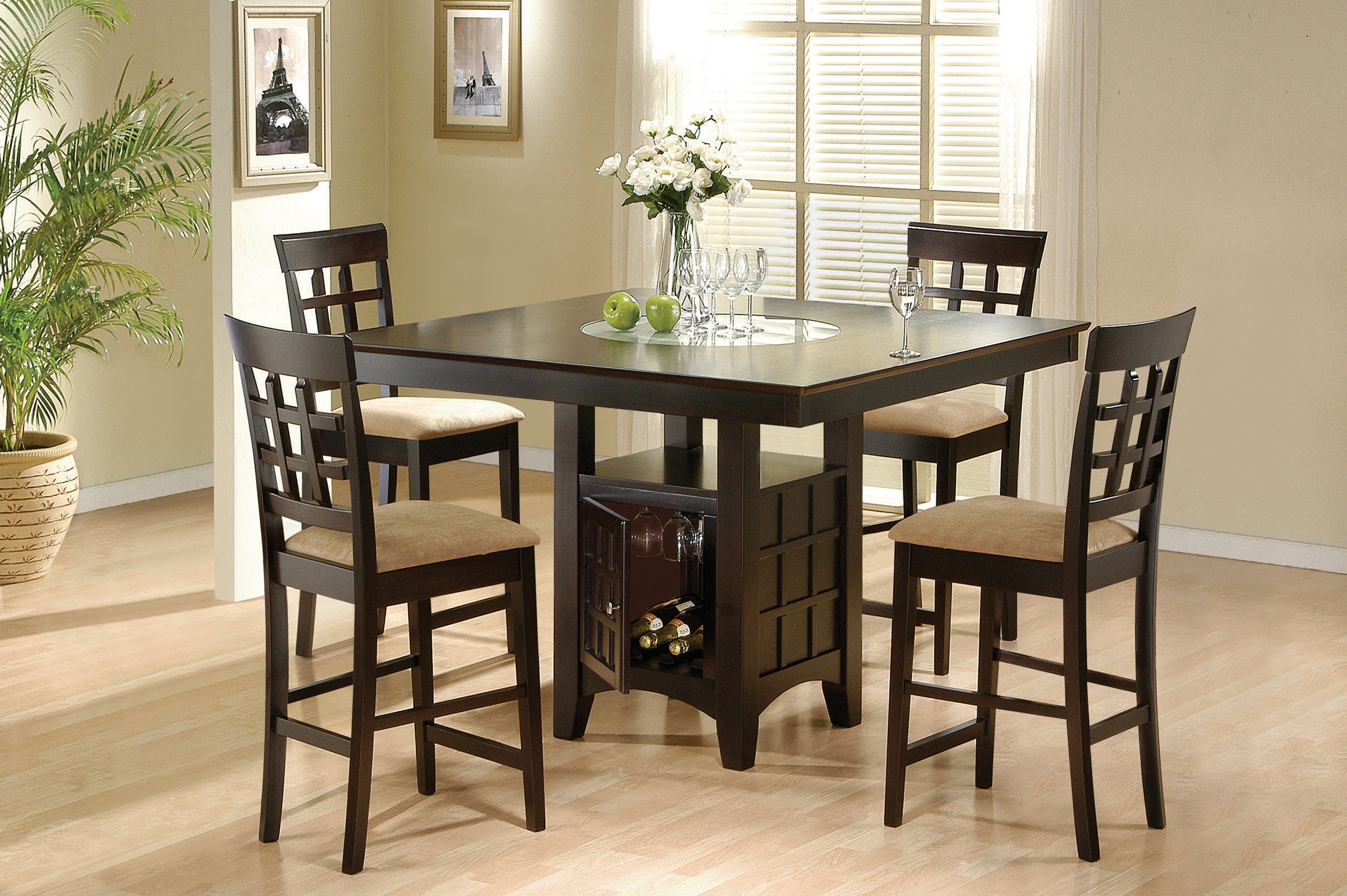Orleans Furniture - Coaster - Gabriel 5-piece Square Counter Height Dining Set Cappuccino - 100438-S5