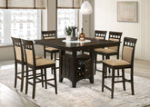 Orleans Furniture - Coaster - Gabriel 7-piece Square Counter Height Dining Set Cappuccino - 100438-S7A