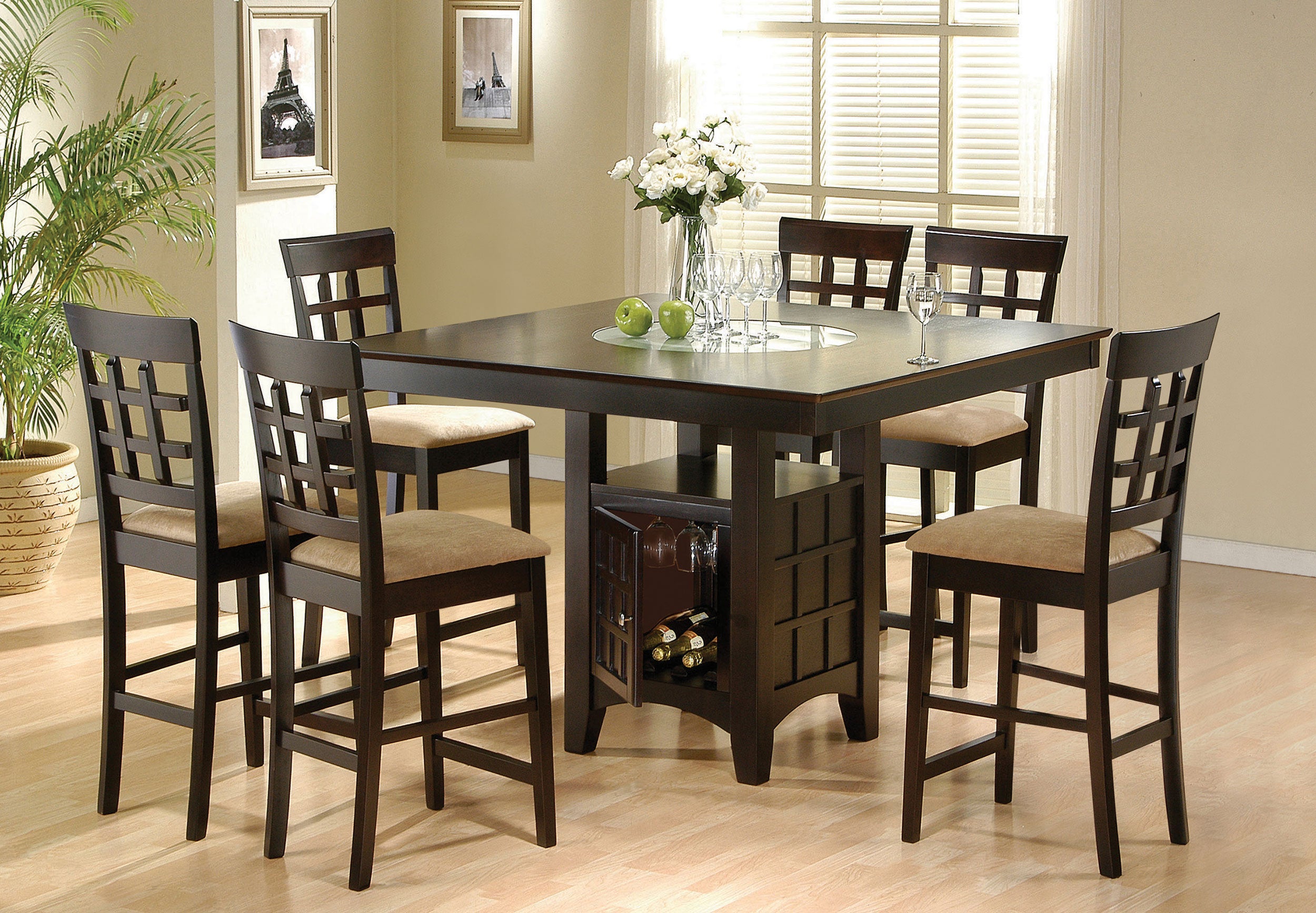 Orleans Furniture - Coaster - Gabriel 7-piece Square Counter Height Dining Set Cappuccino - 100438-S7