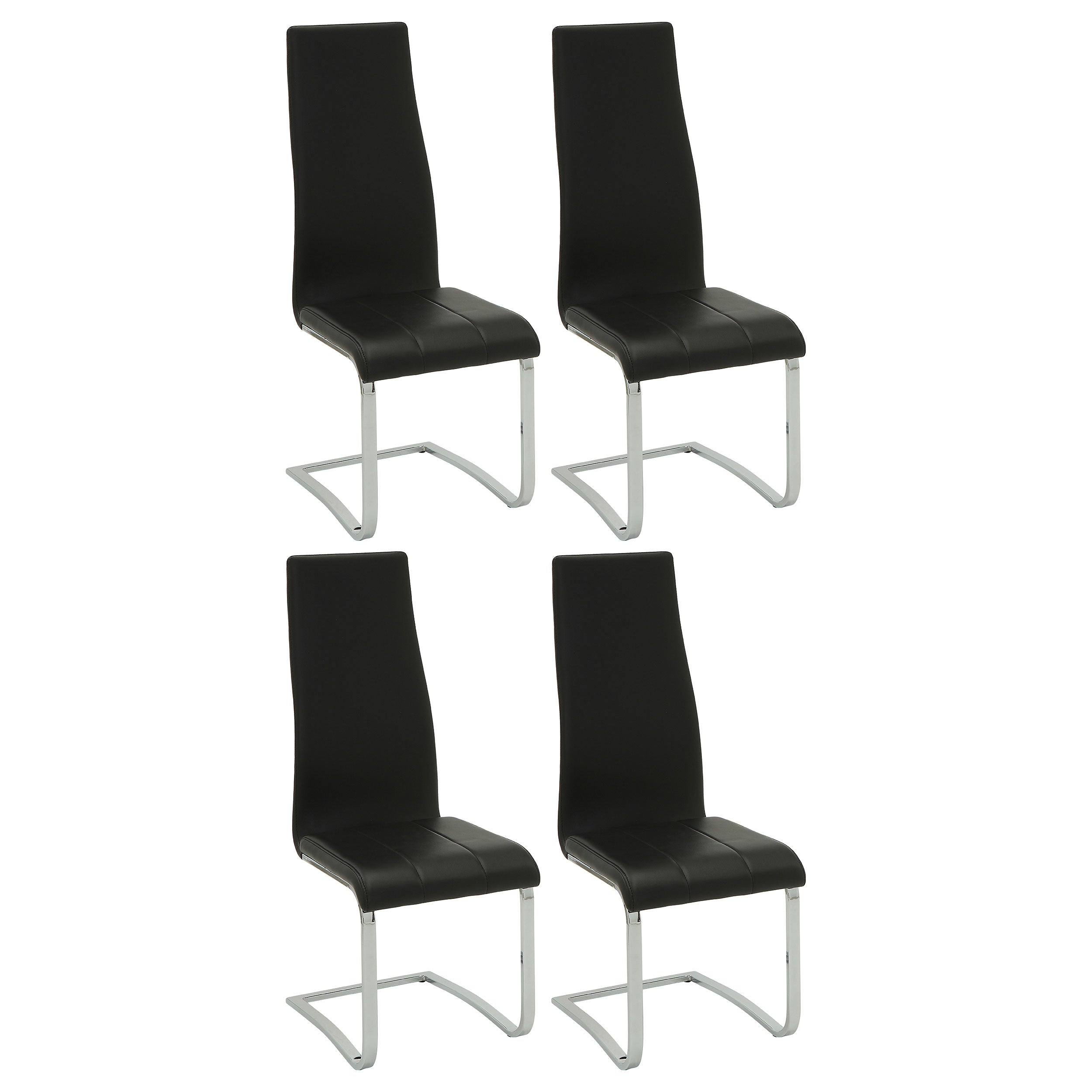 Orleans Furniture - Coaster - Montclair Upholstered Dining Side Chair Black (Set of 4) - 100515BLK