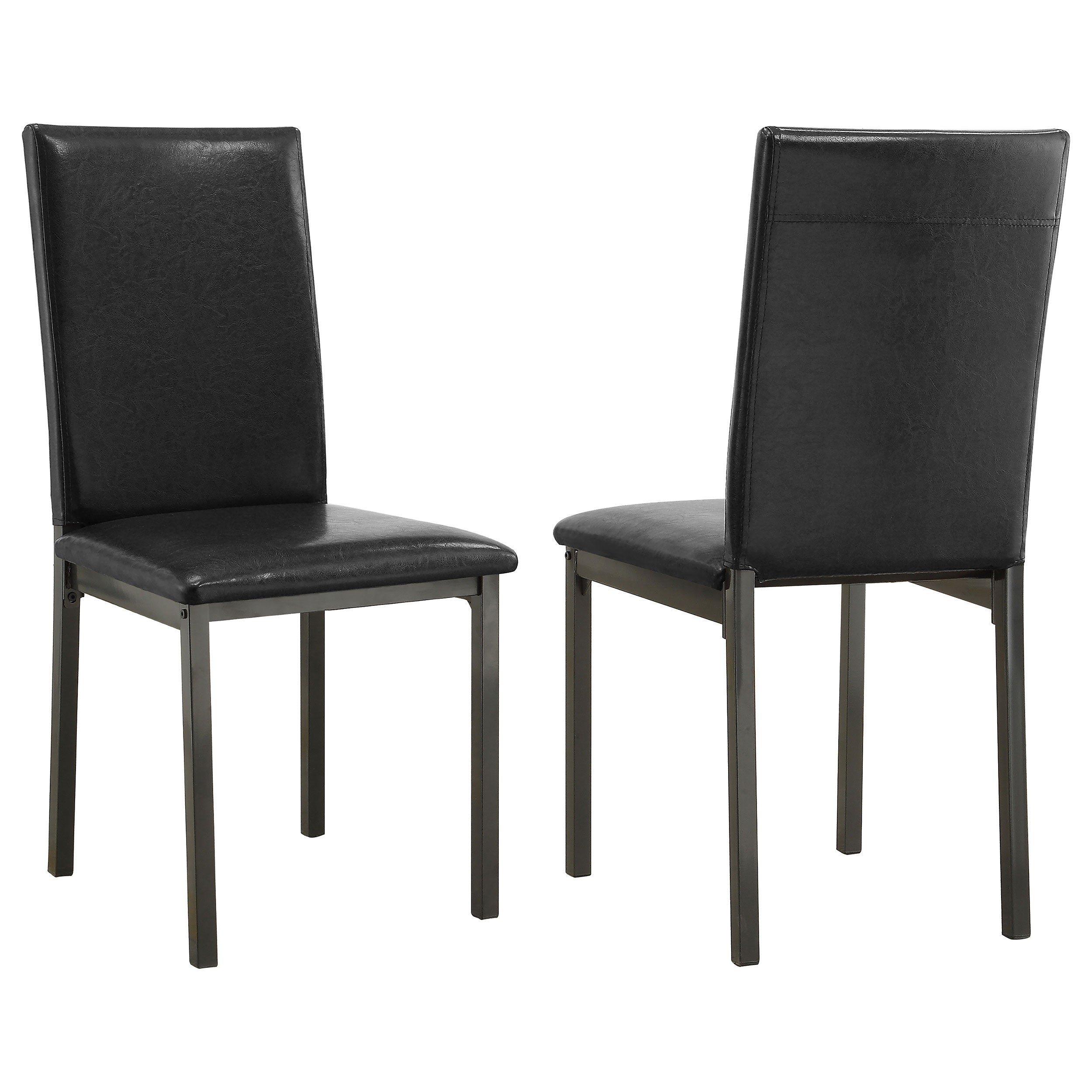 Orleans Furniture - Coaster - Garza Upholstered Dining Side Chair Black (Set of 2) - 100612