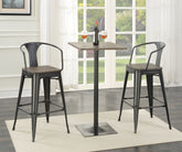 Orleans Furniture - Coaster - Cavalier 3-piece Square Bar Table Set Dark Elm and Black - 100730-S3