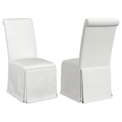 Orleans Furniture - Coaster - Shawna Upholstered Skirted Side Chair White (Set of 2) - 100748