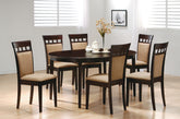 Orleans Furniture - Coaster - Gabriel 7-piece Extension Leaf Dining Table Set Cappuccino - 100770-S7A