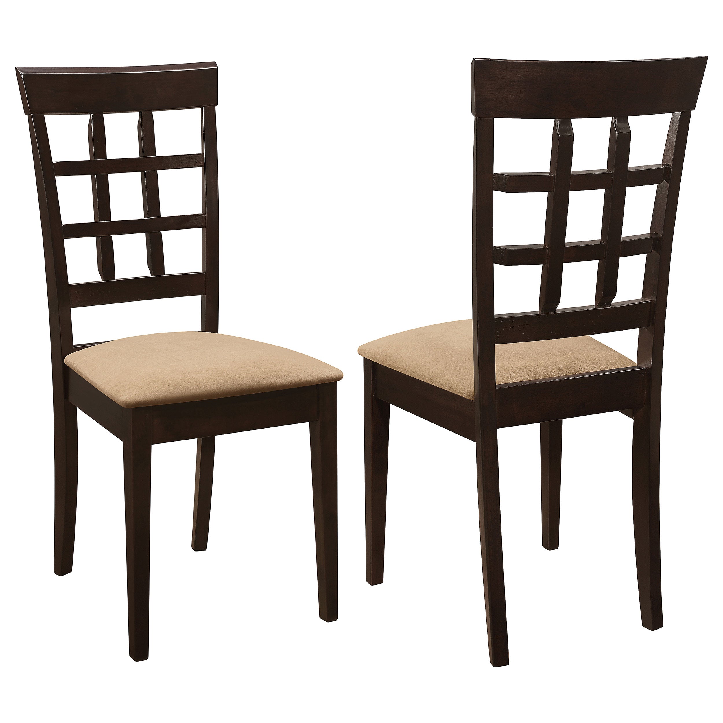 Orleans Furniture - Coaster - Gabriel Lattice Back Dining Side Chair Cappuccino (Set of 2) - 100772