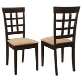 Orleans Furniture - Coaster - Gabriel Lattice Back Dining Side Chair Cappuccino (Set of 2) - 100772