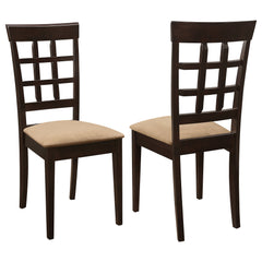 Orleans Furniture - Coaster - Gabriel Lattice Back Dining Side Chair Cappuccino (Set of 2) - 100772