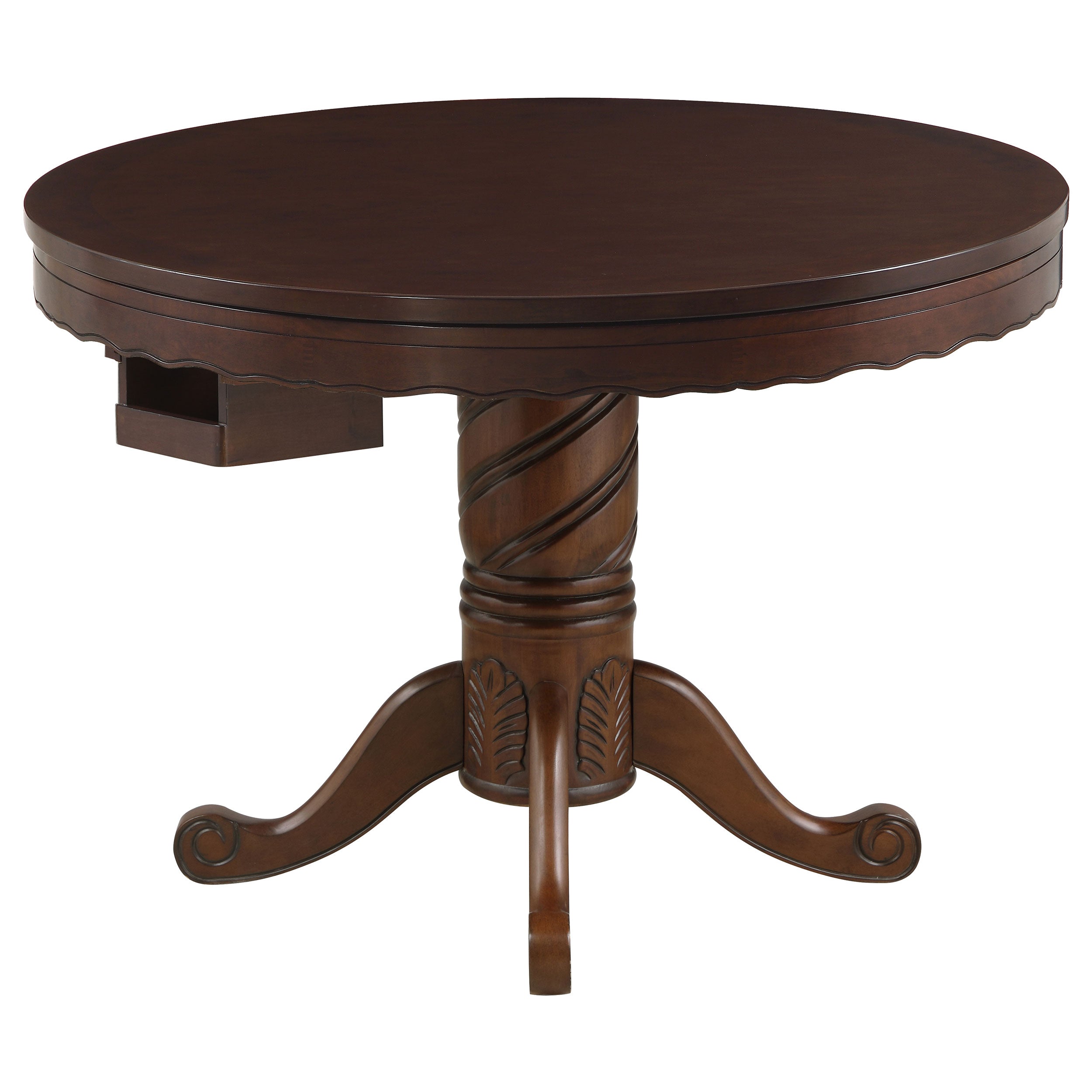 Orleans Furniture - Coaster - Turk Round Dining and Billiard Poker Game Table Tobacco - 100871