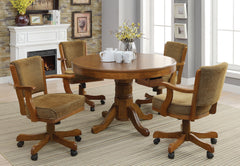Orleans Furniture - Coaster - Mitchell 5-piece 3-in-1 Dining and Game Table Set Amber - 100951-S5