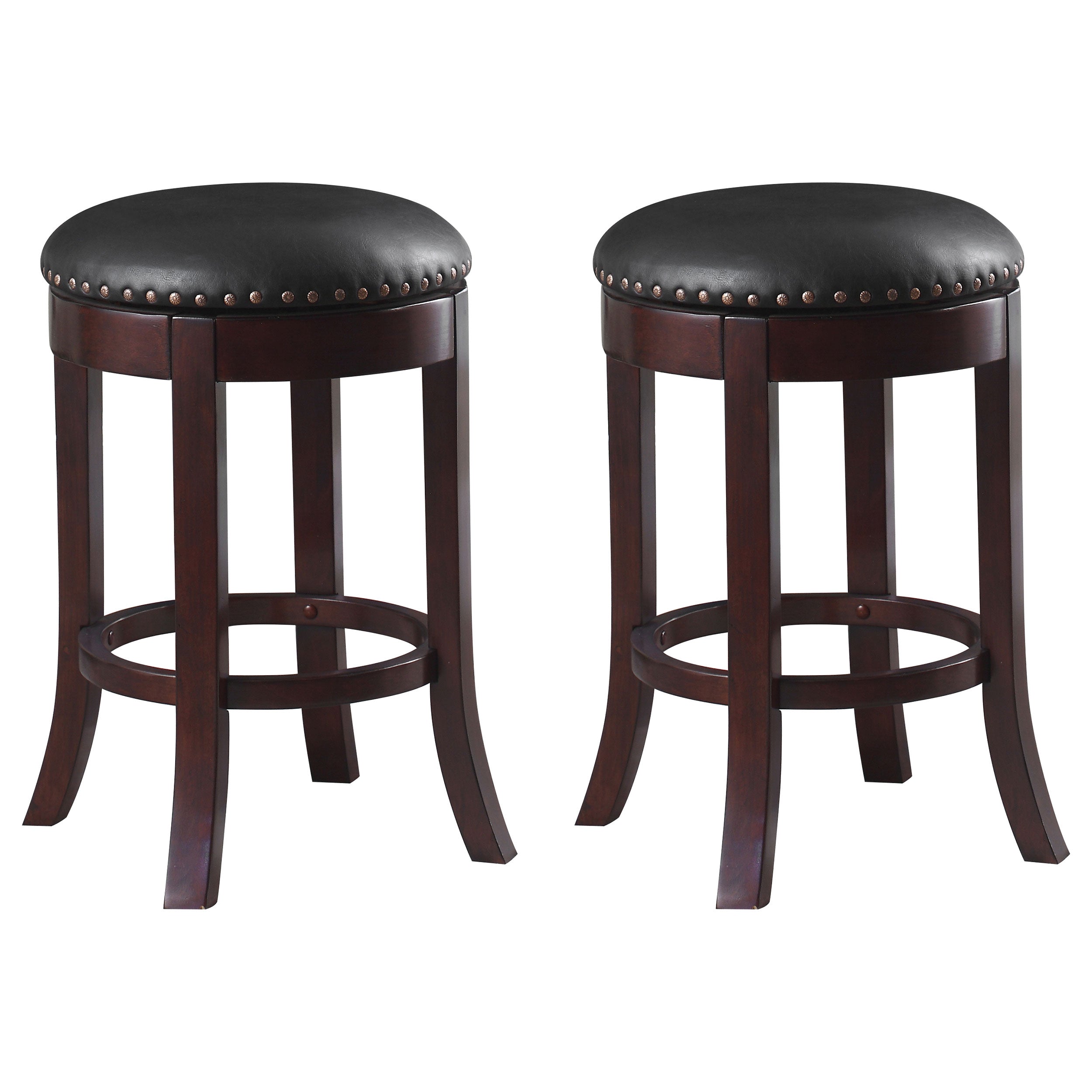 Orleans Furniture - Coaster - Aboushi Backless Swivel Counter Stool Brown (Set of 2) - 101059