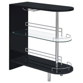 Orleans Furniture - Coaster - Adolfo Rectangular 2-tier Home Bar Table Black High Gloss - 101063