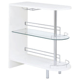Orleans Furniture - Coaster - Adolfo Rectangular 2-tier Home Bar Table White High Gloss - 101064