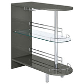 Orleans Furniture - Coaster - Adolfo Rectangular 2-tier Home Bar Table Grey High Gloss - 101073