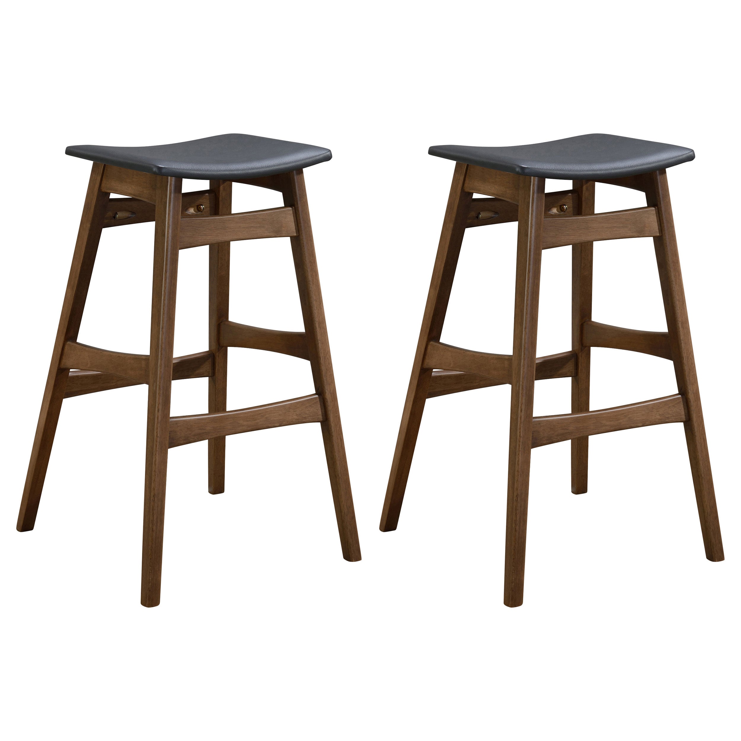 Orleans Furniture - Coaster - Finnick Cushioned Backless Bar Stool Walnut (Set of 2) - 101437