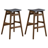 Orleans Furniture - Coaster - Finnick Cushioned Backless Bar Stool Walnut (Set of 2) - 101437