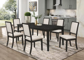 Orleans Furniture - Coaster - Louise 7-piece Rectangular Extension Leaf Dining Set Black - 101561-S7