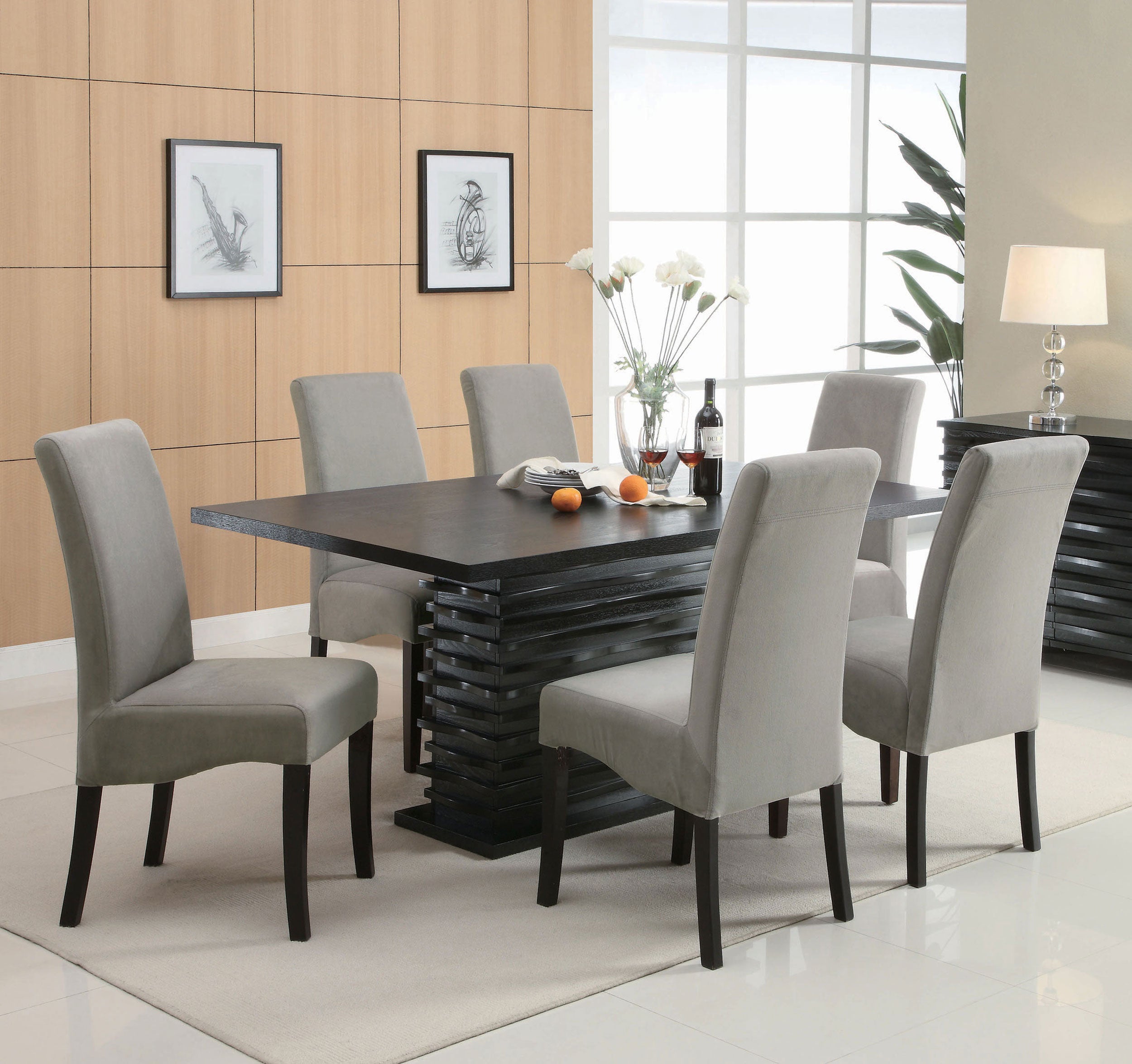 Orleans Furniture - Coaster - Stanton 7-piece Rectangular Dining Table Set Grey - 102061-S7
