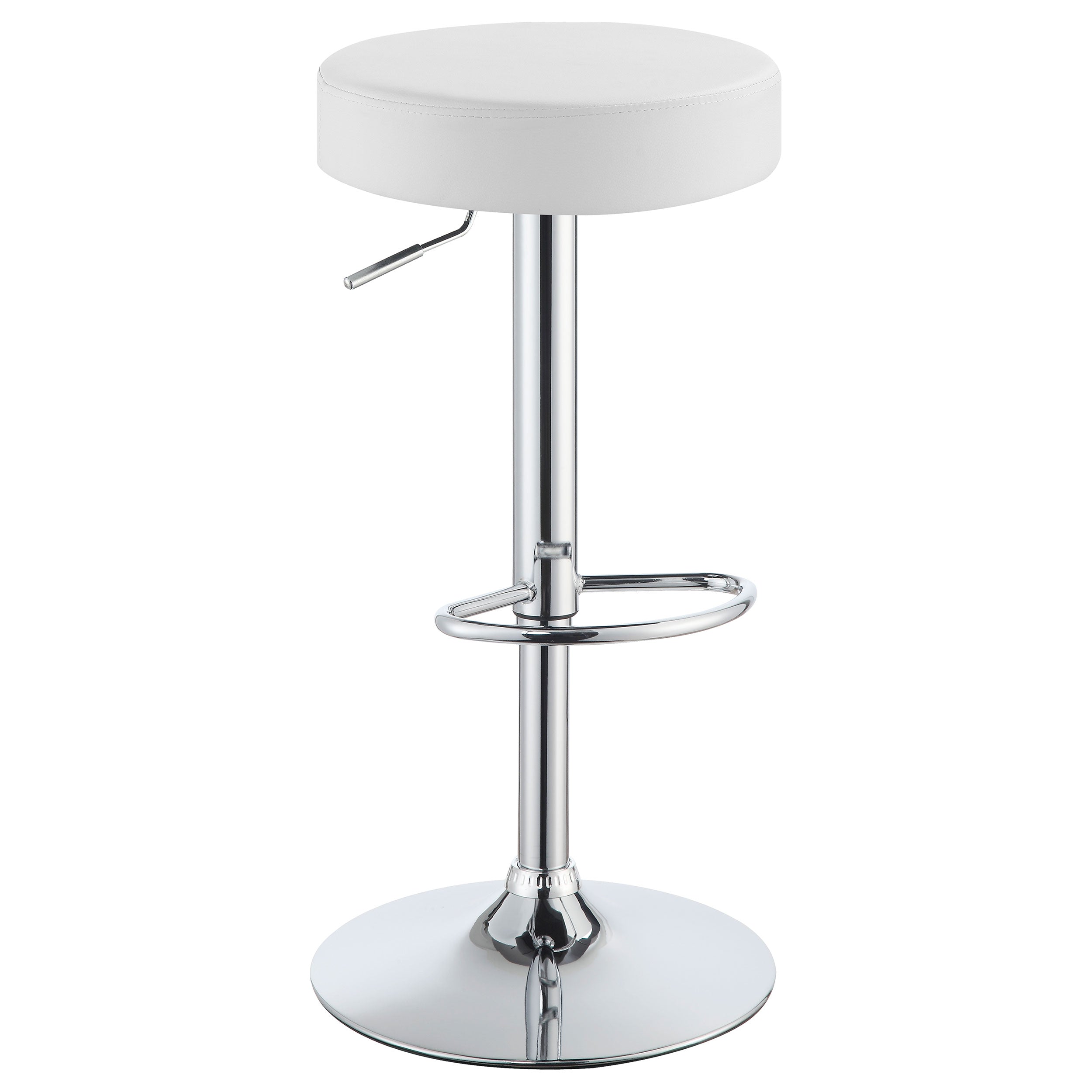 Orleans Furniture - Coaster - Ramses Adjustable Backless Bar Stool Chrome and White - 102550