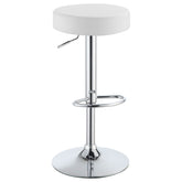 Orleans Furniture - Coaster - Ramses Adjustable Backless Bar Stool Chrome and White - 102550