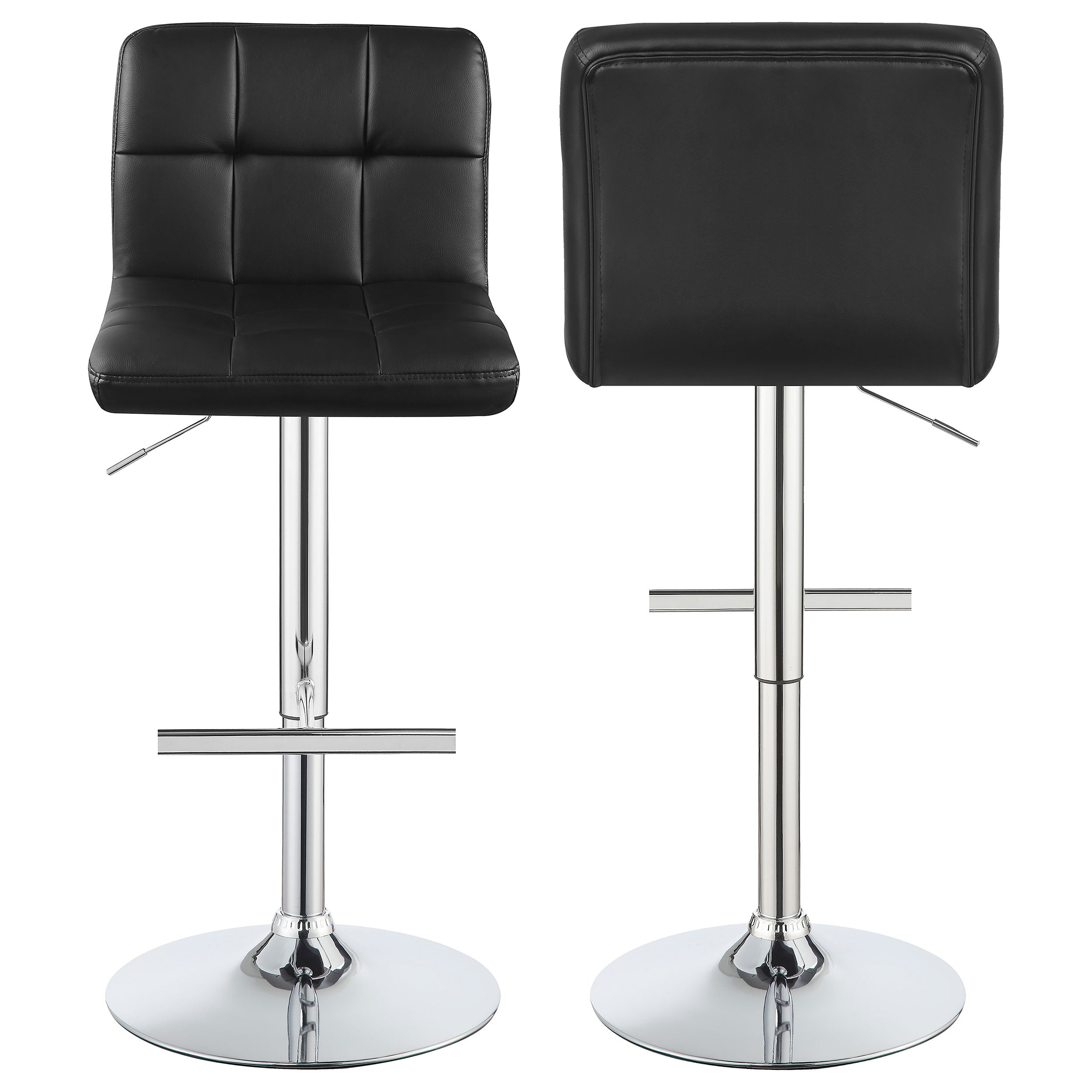 Orleans Furniture - Coaster - Lenny Upholstered Adjustable Bar Stool Black (Set of 2) - 102554
