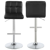 Orleans Furniture - Coaster - Lenny Upholstered Adjustable Bar Stool Black (Set of 2) - 102554