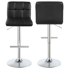 Orleans Furniture - Coaster - Lenny Upholstered Adjustable Bar Stool Black (Set of 2) - 102554