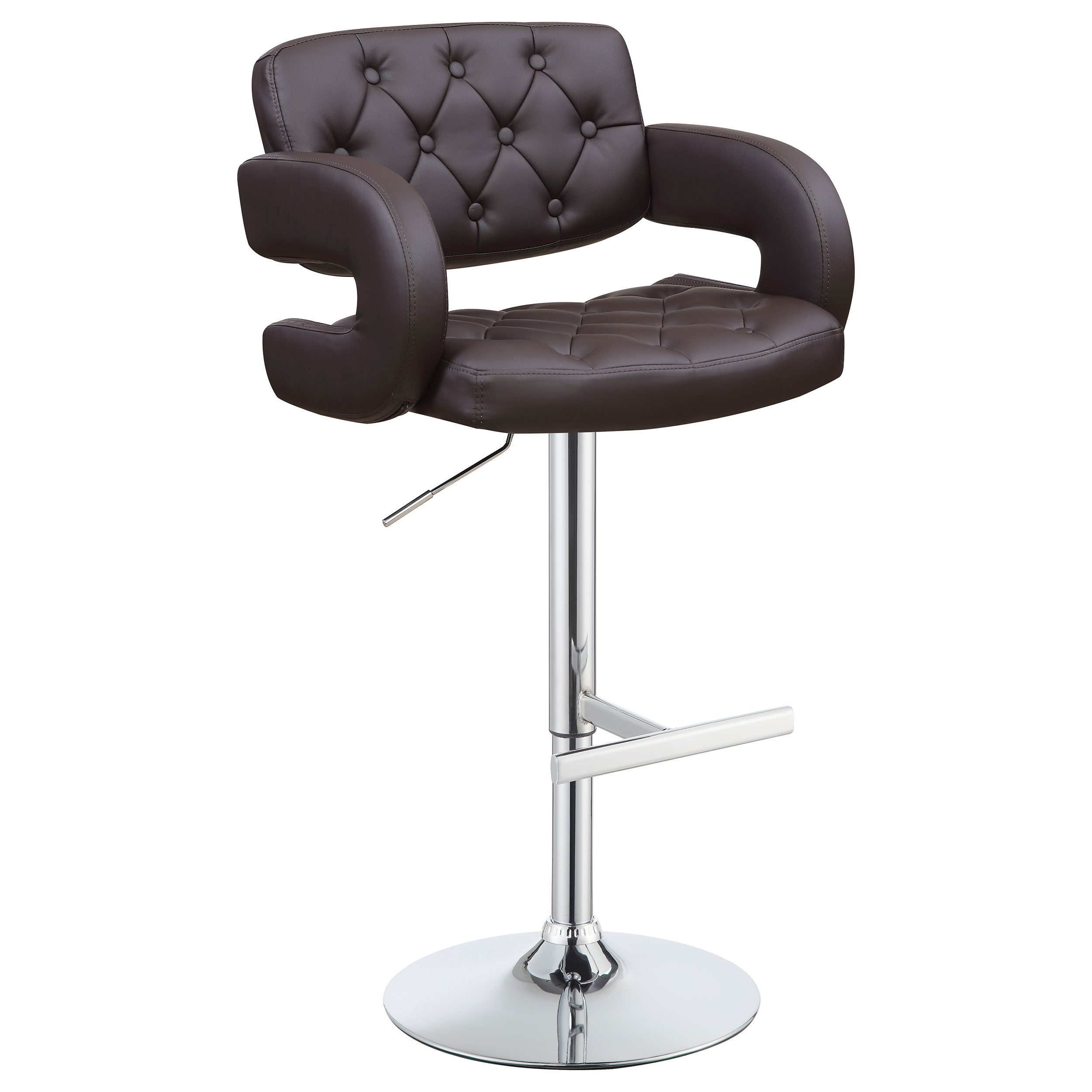 Orleans Furniture - Coaster - Brandi Adjustable Bar Stool Chrome and Brown - 102556
