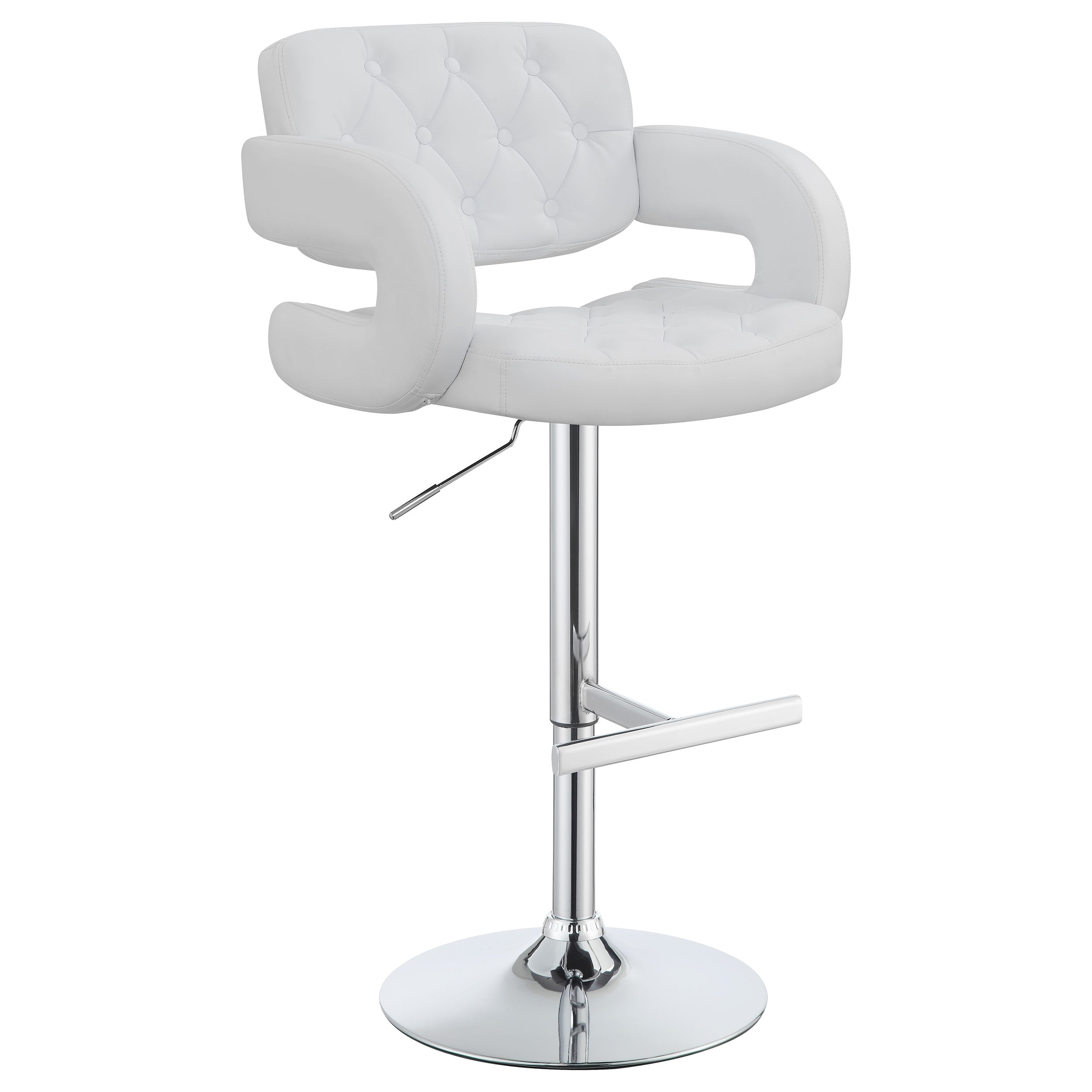Orleans Furniture - Coaster - Brandi Adjustable Bar Stool Chrome and White - 102557