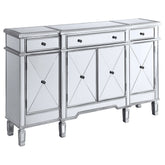 Orleans Furniture - Coaster - Aconitum 4-door Mirrored Storage Accent Cabinet Silver - 102595