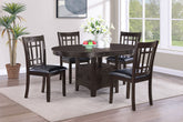 Orleans Furniture - Coaster - Lavon 5-piece Oval Extension Leaf Dining Set Espresso - 102671-S5
