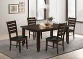 Orleans Furniture - Coaster - Dalila 5-piece Rectangular Dining Table Set Cappuccino - 102721-S5
