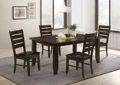 Orleans Furniture - Coaster - Dalila 5-piece Rectangular Dining Table Set Cappuccino - 102721-S5