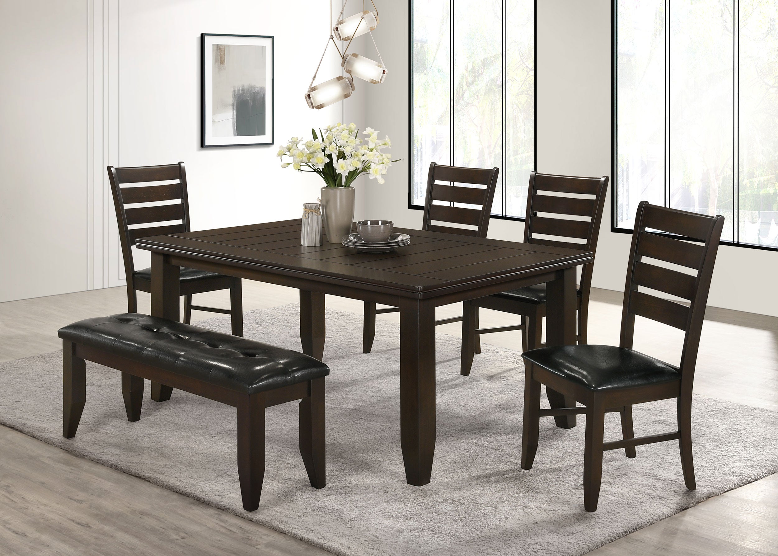 Orleans Furniture - Coaster - Dalila 6-piece Rectangular Dining Table Set Cappuccino - 102721-S6