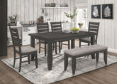 Orleans Furniture - Coaster - Dalila 6-piece Rectangular Dining Table Set Dark Grey - 102721GRY-S6