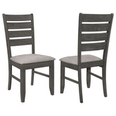 Orleans Furniture - Coaster - Dalila Wood Dining Side Chair Dark Grey (Set of 2) - 102722GRY